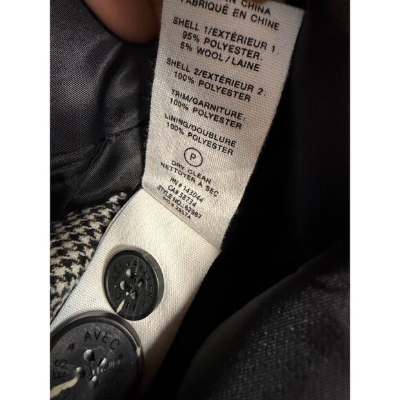 Avec Les Filles Size XXS Blazer White Black Tweed Velvet Collar - Picture 3 of 6